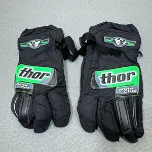 Thor Gloves Mens 2XL XXL 12‎ Black Motorcycle Windchill Thinsulate  Moto Biker